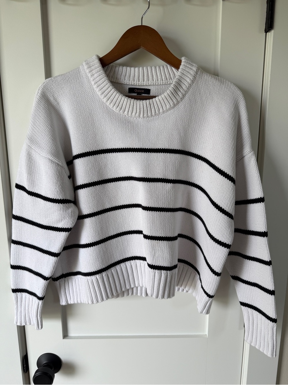 Quince 100% Organic Cotton Striped Crew Sweater - Picture 4 of 6